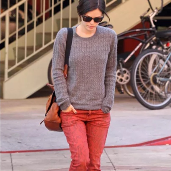 🆕 Current/Elliott Ankle Skinny Jeans Snake Red 31 Mobwife Animal Print - Picture 3 of 7